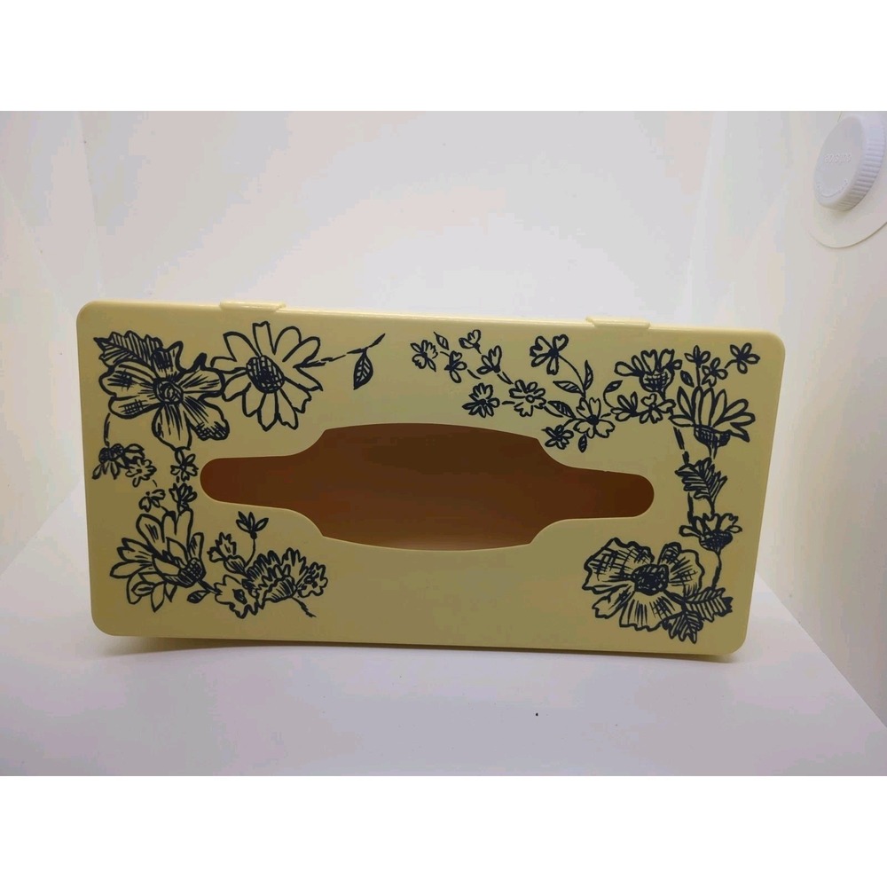 Vintage Hygiene 1960s? Blue Floral Tissue Box